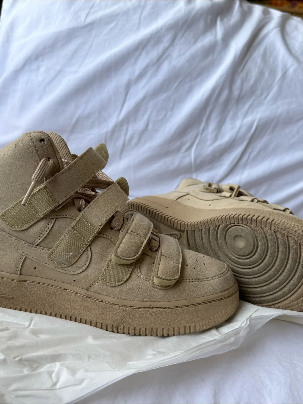 Nike Tan High-Top Strap Sneakers